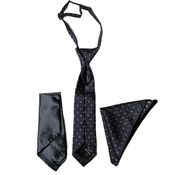 3-Piece - Boys Formal Ties & Polka Dot Pocket Square Set - Picture 2 of 2